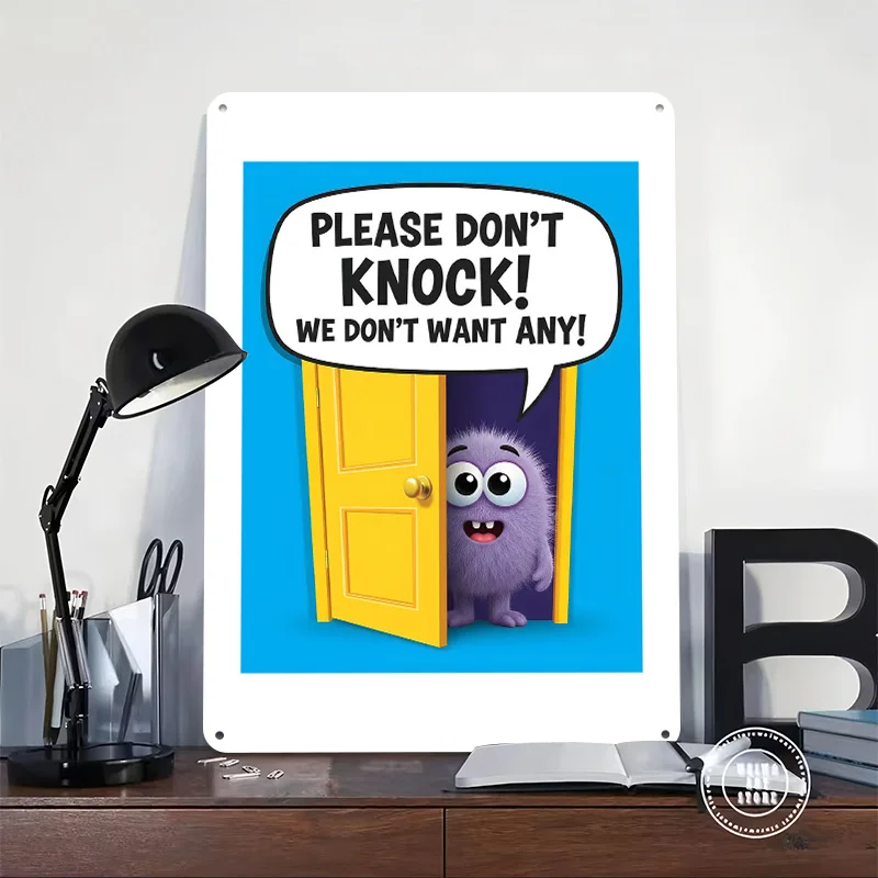 Please Don't Knock Funny Door Sign Tinplate Poster Custom Wall Art Vintage Metal Signs Retro Tin Plaque for House Desk Decor