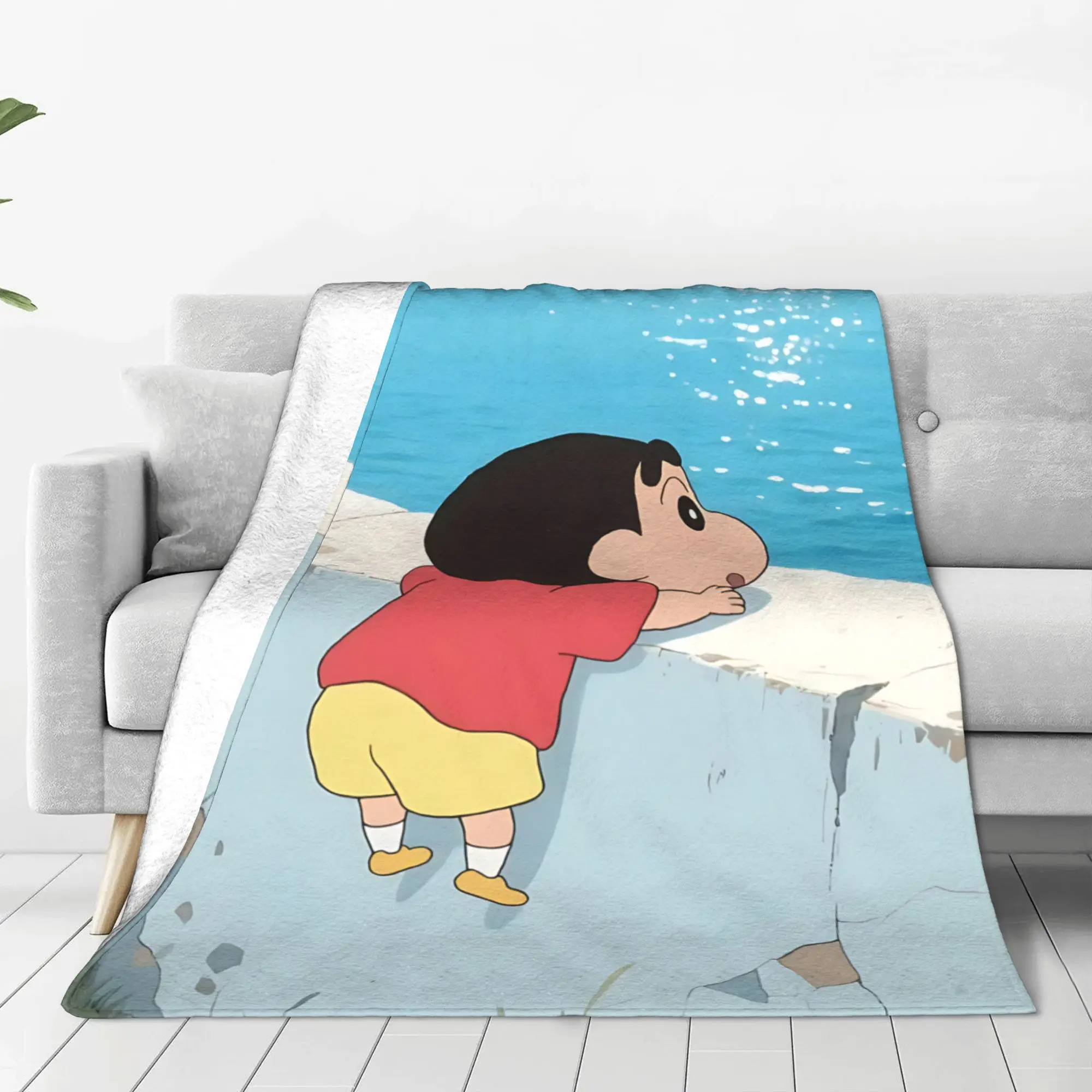 1PC home Cutecore Crayon S Shin chan  Blanket Super Cosy Plush Home Living Room Sofa halloween