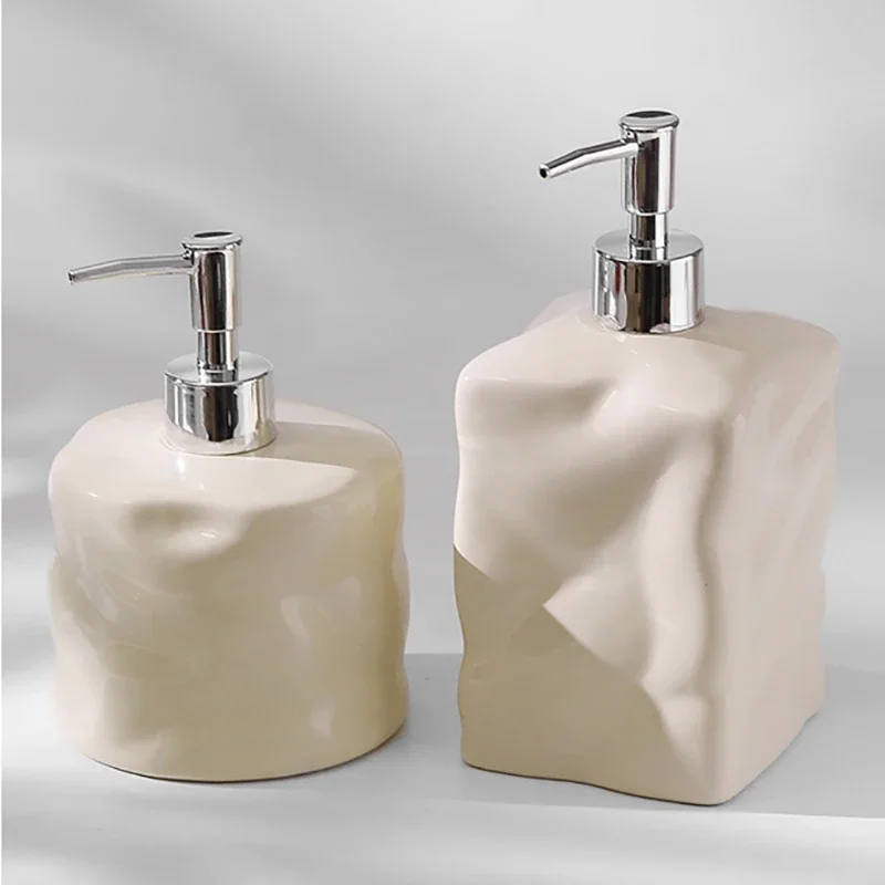 Large Capacity Ceramic Lotion Bottle 600ML High Value Hotel Hand Sanitizer Soap Dispenser Bathroom Shower Gel Shampoo Bottle New