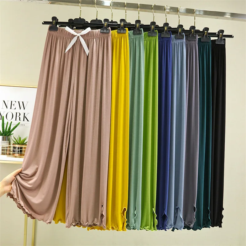 بنطال ذو قصة أرجل واسعة Inbeige للمرأة الخريف المرقعة سمكا حك الحضرية العطاء فحص الزنانير الطيات مضلع الطبقات دافئ يتدفقون Ins #1