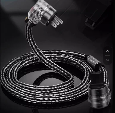 

Power Cable EU US HiFi Audio Power Cord Right Angle Plug ,power cable audio high end 125V High Quality 8 AWG OCC Silver Hybrid