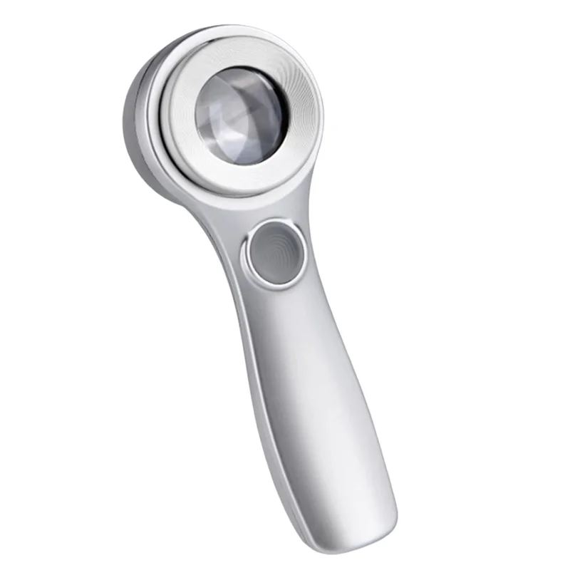 

BAAR-60X Handheld Magnifying Glass Uv Light Rechargeable Illuminated Lighted Magnifier For Coins Jewelry Inspection