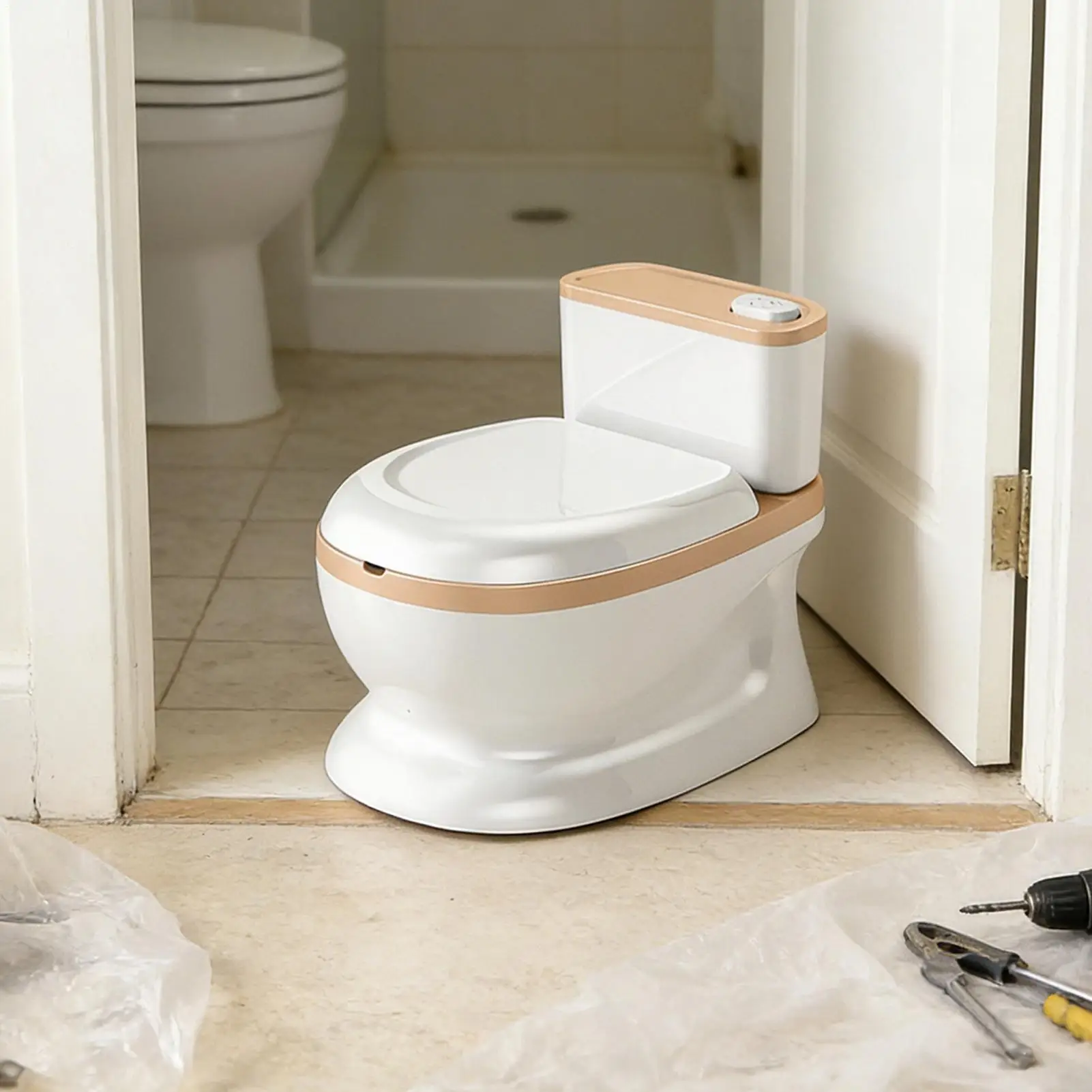 

Potty Toilet For Kids Flush Button With Sound Children Potty Trainer Toilet For 1-3 Years Old Boys Preschoolers Bathroom Living