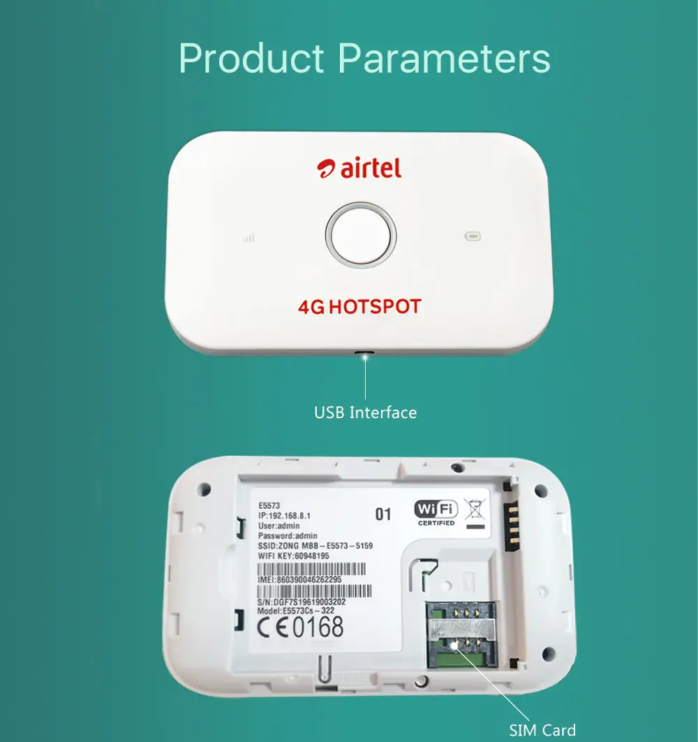 Imagem -03 - Desbloqueado Airtel E5573 E5573cs609 Portátil Wifi Roteador Hotspot Móvel sem Fio de Bolso 4g Lte Roteador