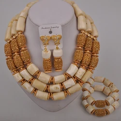 Whtie Coral Necklace Nigerian Wedding African Beads Jewelry Set