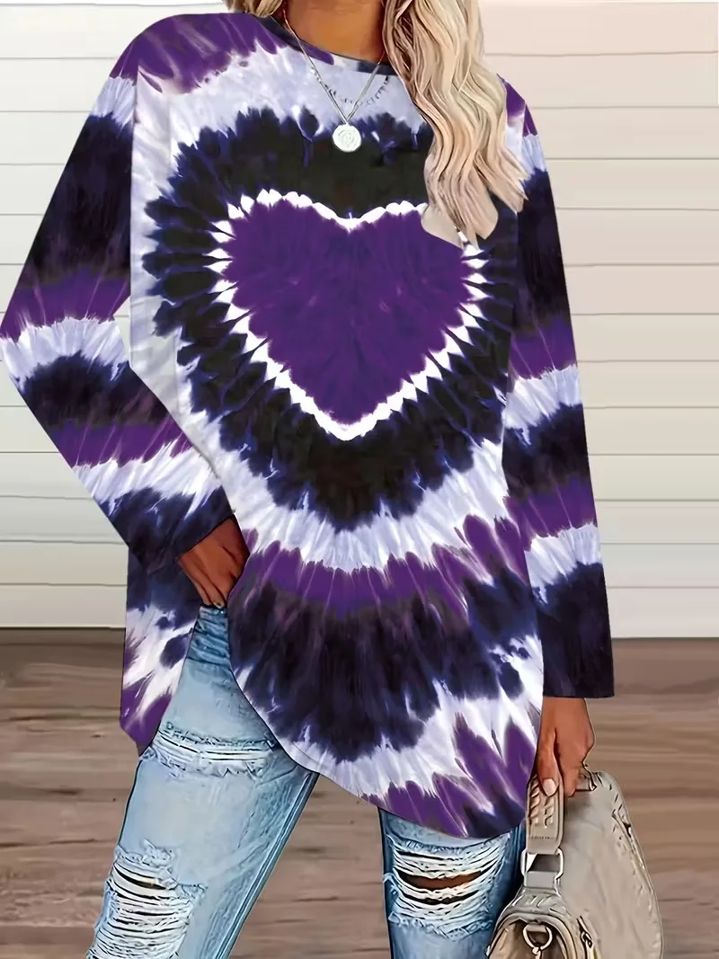 Easter Women's T shirt Long Sleeve Crew Neck Long Sleeve line Graphic Plaid Vintage Stylish Classic Round Neck Regular Daily Top