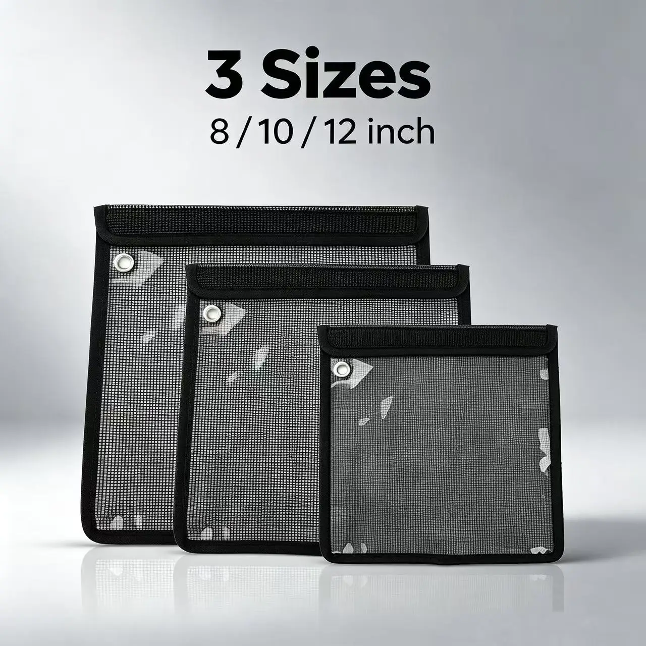 FISHINGFANS 8/10/12 inch with Grommet Ballyhoo Bait Net Bag Offshore PVC Nylon Mesh Material Offshore Lure Bag PB30