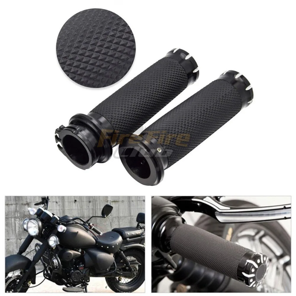 For Harley Sportster 883 1200 Touring Dyna Softail  Rubber Motorcycle Handlebar Hand Grip 1\'\' 25mm Handle Bar Grips