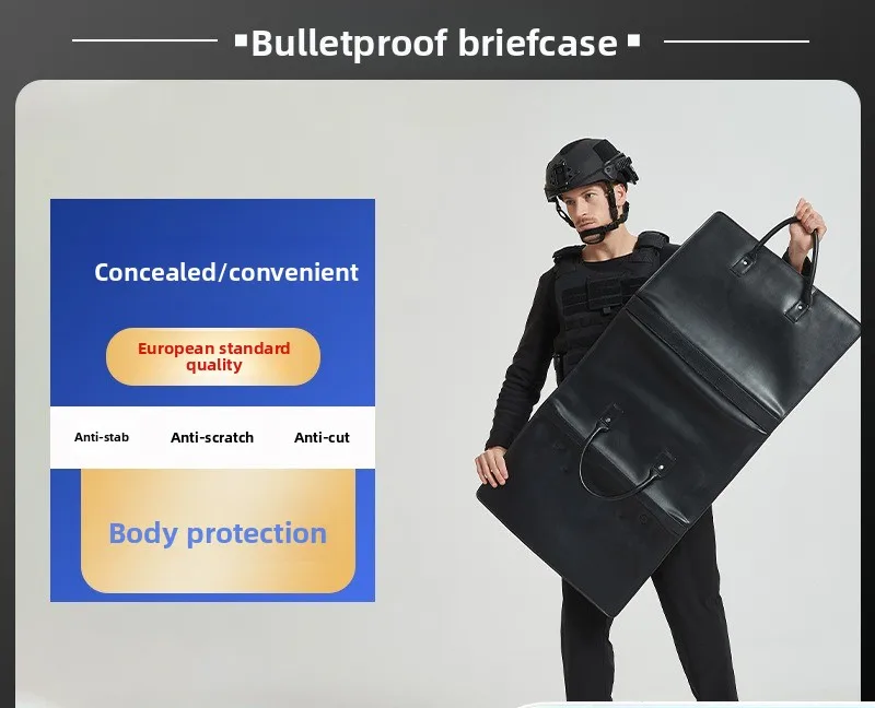 Bulletproof Briefcase, Concealed Anti-Stab Ballistic Shield for Personal Security Protection view 2