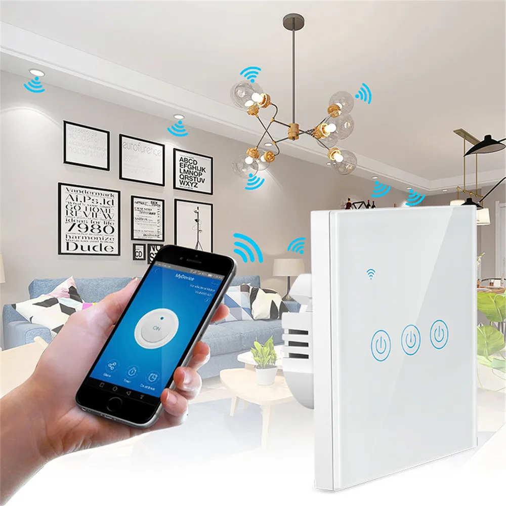 Interruttore della luce Tuya di sicurezza dorata ZigBee Smart Home Touch Interruttore da parete in vetro Interruttore da parete UE Alexa Google Home Assistant