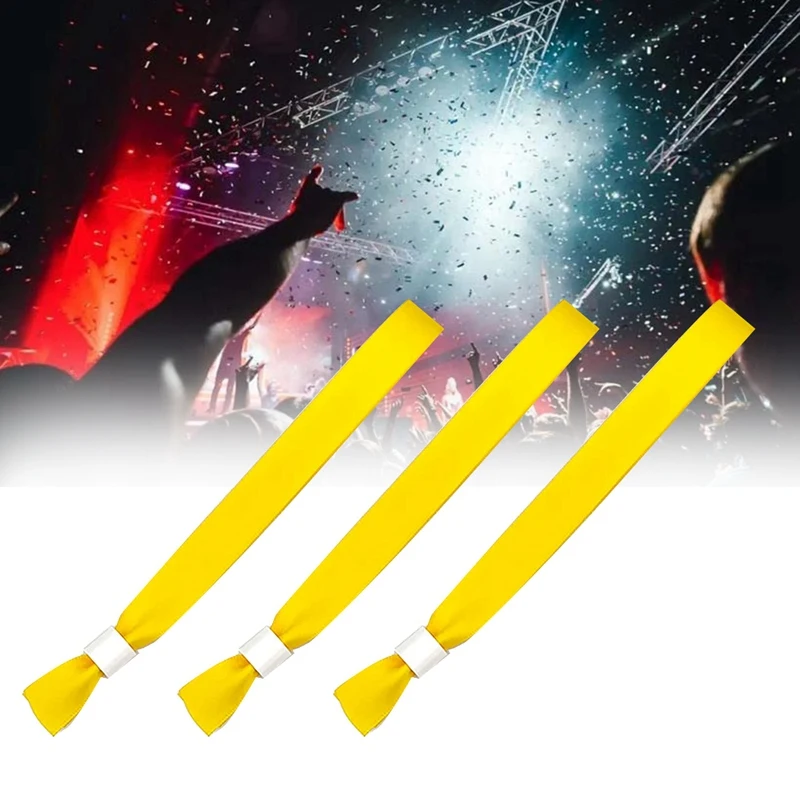 100 Pack Color Wristbands Lightweight Concert Wrist Strap Without Logo Resistant, (Yellow)