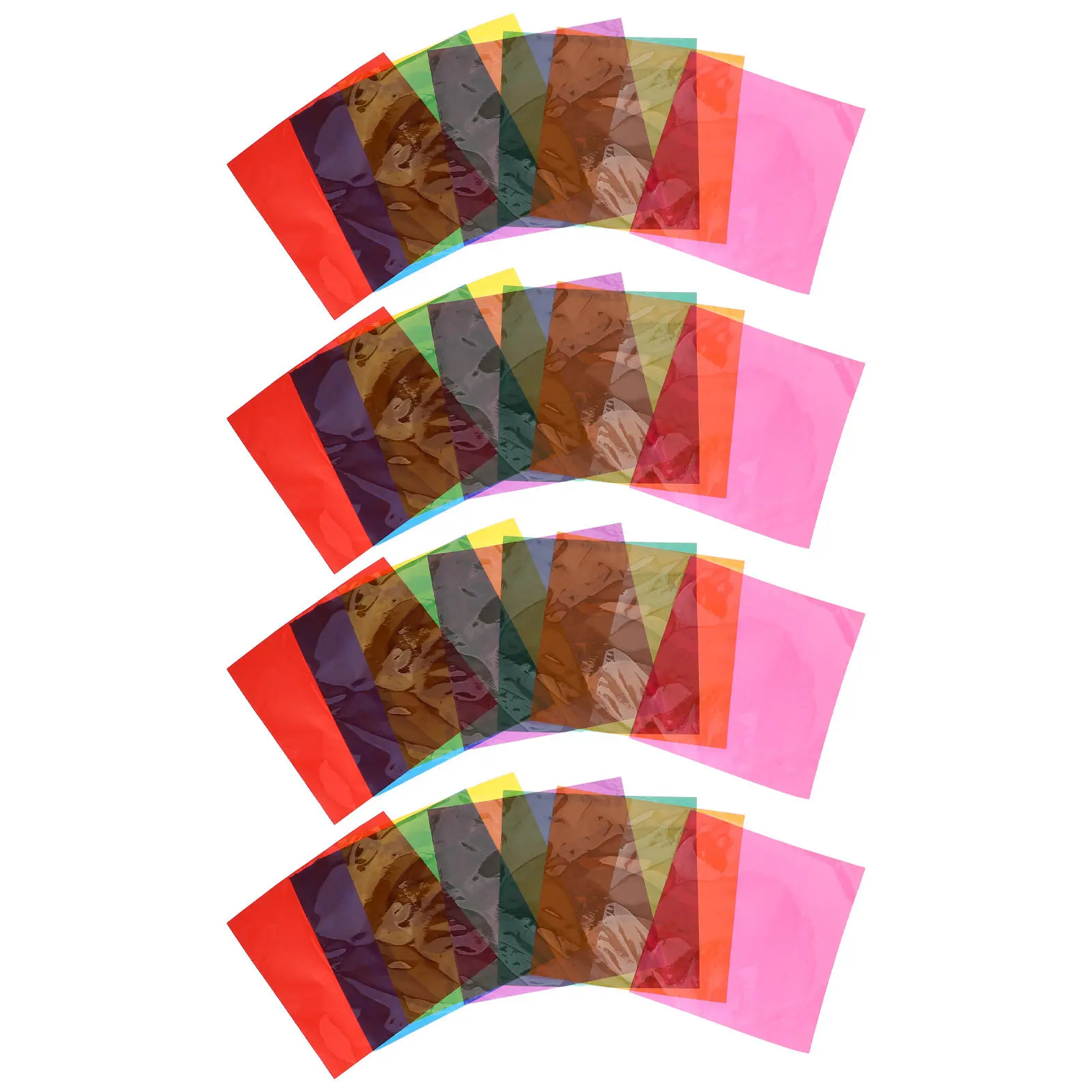 

90Pcs Colored Translucent Cellophane Sheets Clear Light Diffuser Film for Present Wrapping DIY Artwork Window Decoration