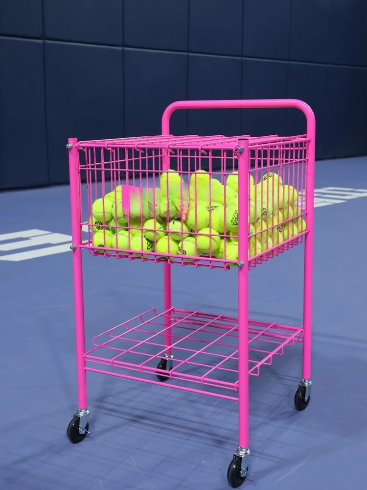 كرة تدريب محمولة قابلة للطي، سلة ذات سعة كبيرة مع منتقي كرة بعجلات