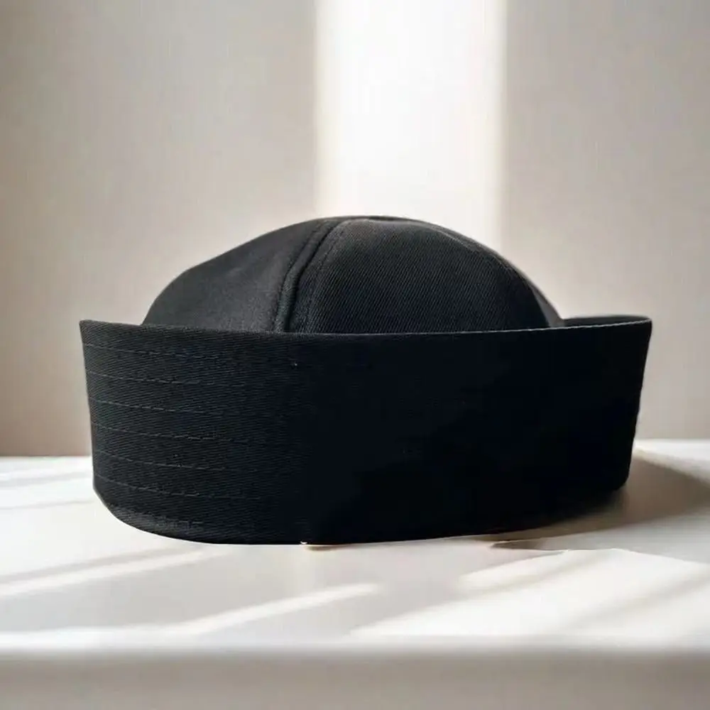 New Cotton Sailor Hat Solid Color Soft Marine Cap Brimless Beret Adults