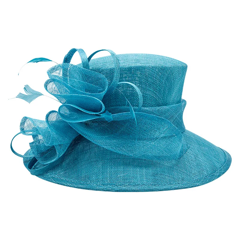 High quality Filipino linen gauze hat 2024 new British vintage elegant female banquet top hat