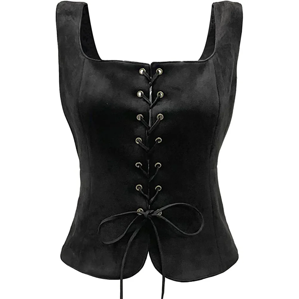 Women's Gothic Steampunk Corset Bustier Renaissance Pirate Corsets Medieval Straps Vest Halloween Bodice Plus Size Corselete