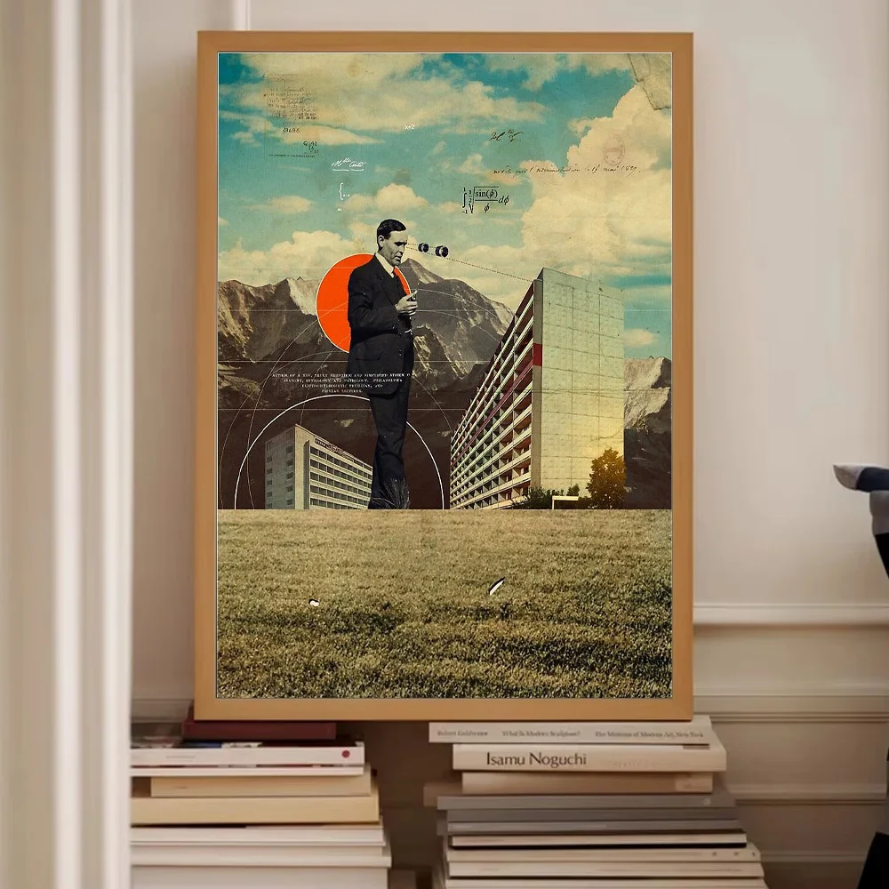 فيلم عتيق غير مؤطر نوير سيتي سكيب قماش جدار الفن طباعة ريترو هوليوود الفيلم المشارك التصوير الحضري ديكور جمالي أسود #2