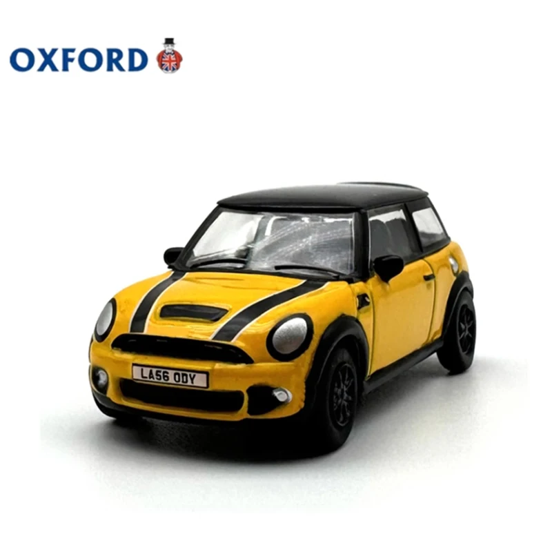 OXFORD Diecast Schaal 1:76 Nieuwe Mini Gele Legering Model Auto Eindproduct Ornament Simulatie Speelgoed Collectie Statisch Model