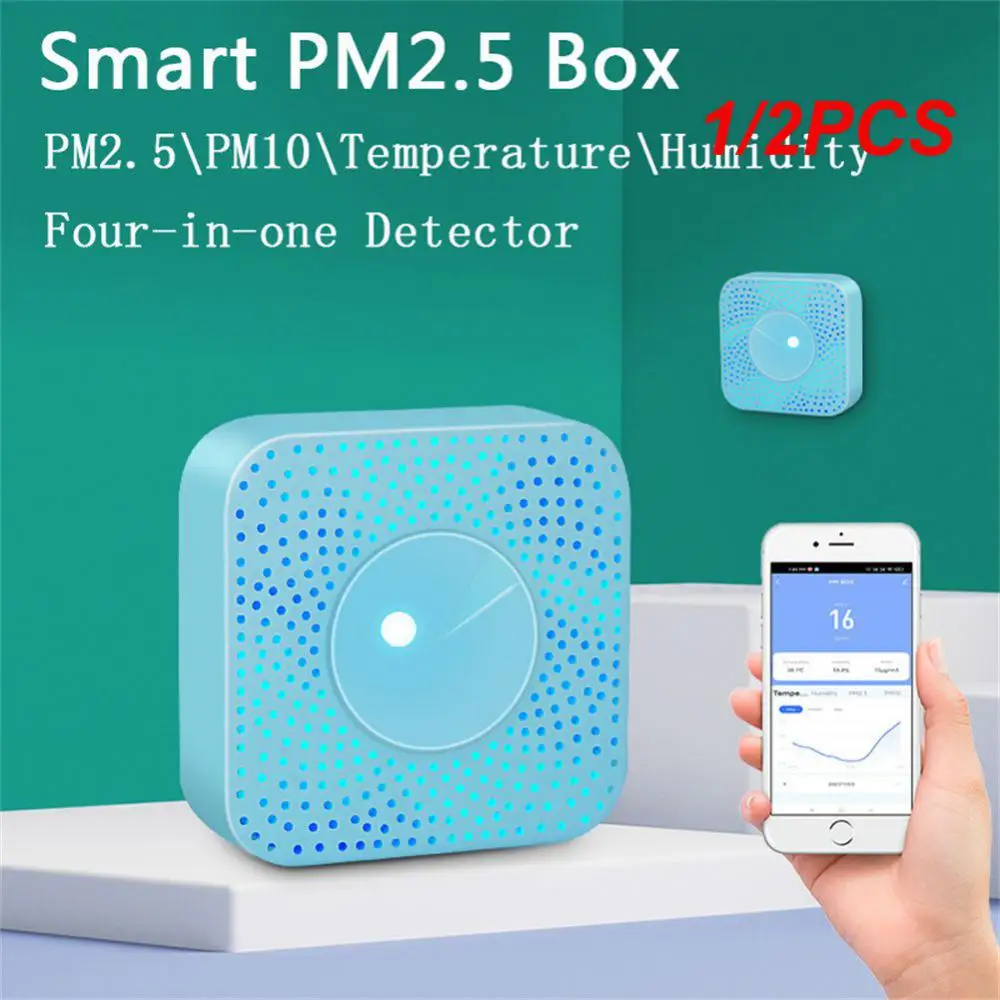 

1/2PCS Tuya WIFI/ Smart Air Quality Monitor Box VOC HCHO PM2.5/10 Gas Detector Temperature Humidity Meter 6 IN 1 Air