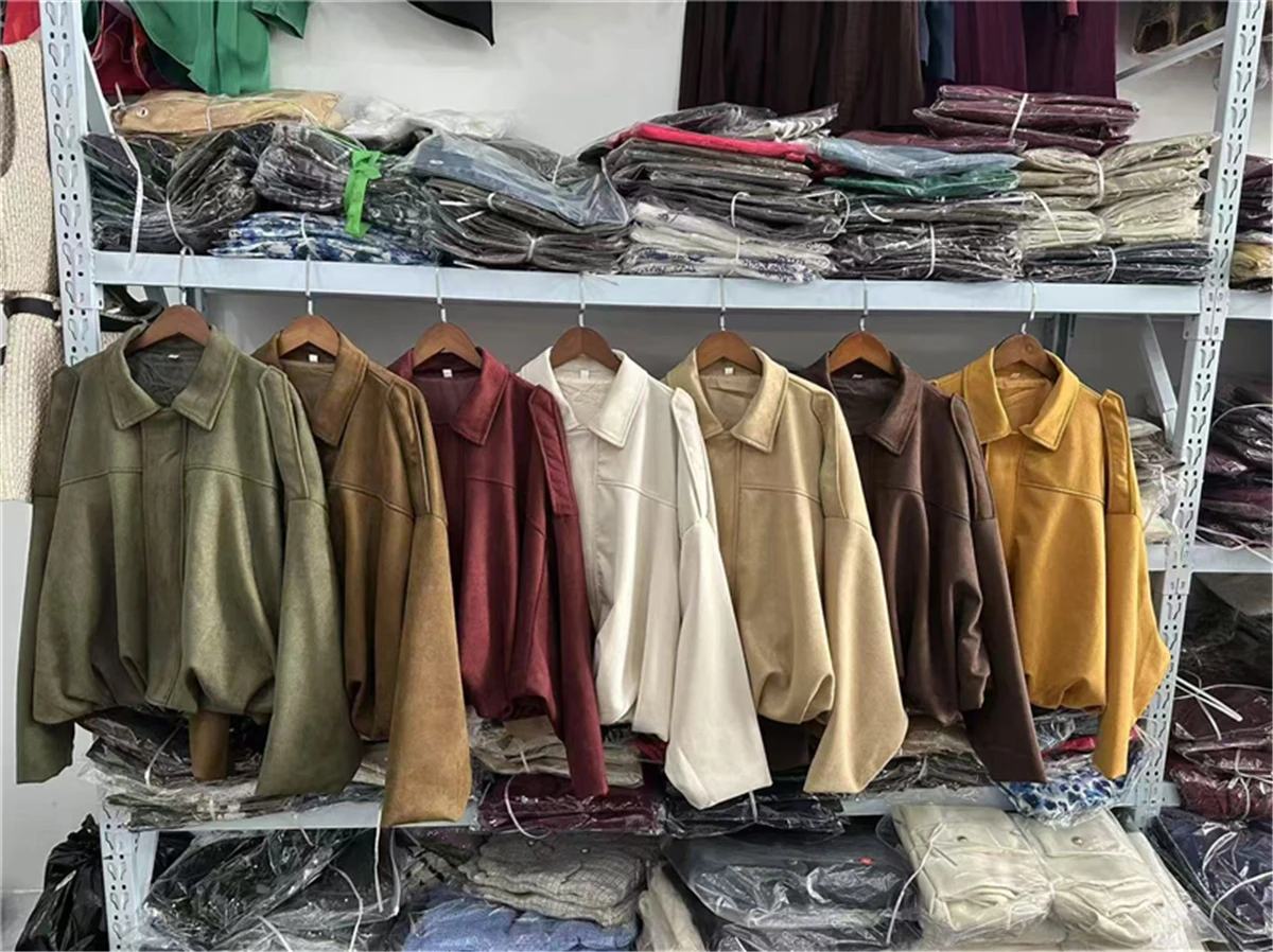 Women's 2025 New Jackets Fashion Loose Bat Sleeves Elegant Female Jackets Chic Street Youth Suede Zipper Coat Outerwears Clothes