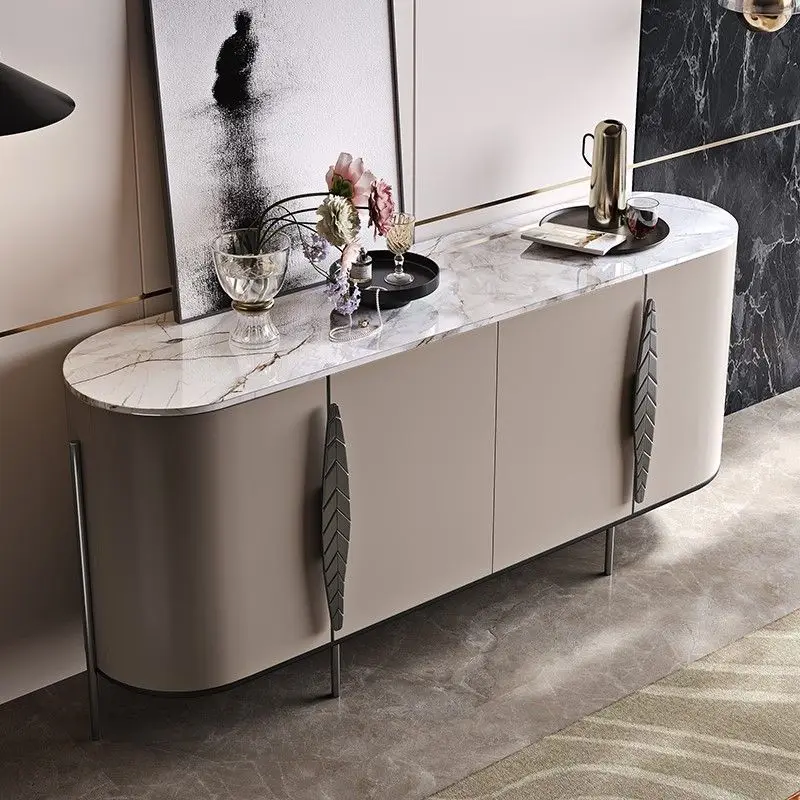 wood dining side cabinet modern simple living room marble tea cabinet dining room partition storage cabinet