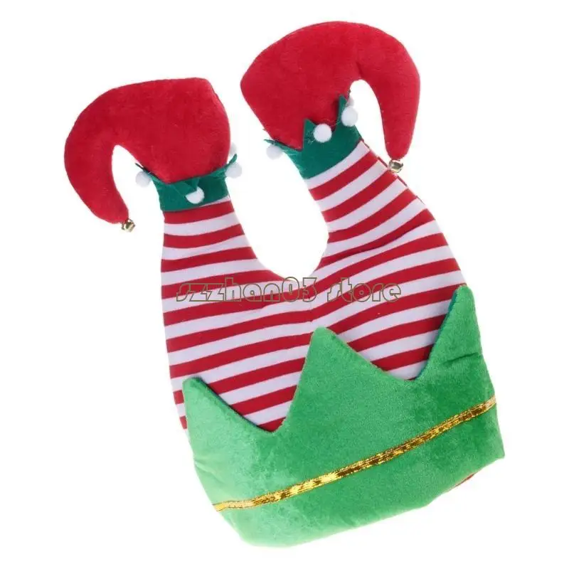 367C Blingbling Elf Hat قبعة عيد الميلاد الجني لاحتفالات الحفلات #5