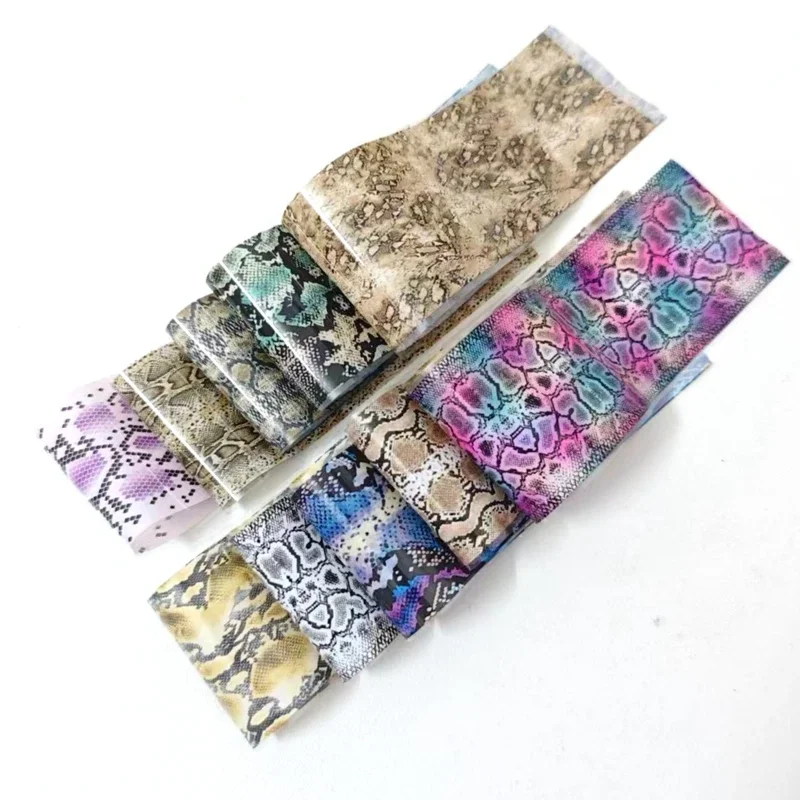 

10pcs/lot 4*20cm Nail Art Snake Star Stickers Python Animal Pattern Starry Nails Decoration Transfer Accessories Foils Sticker