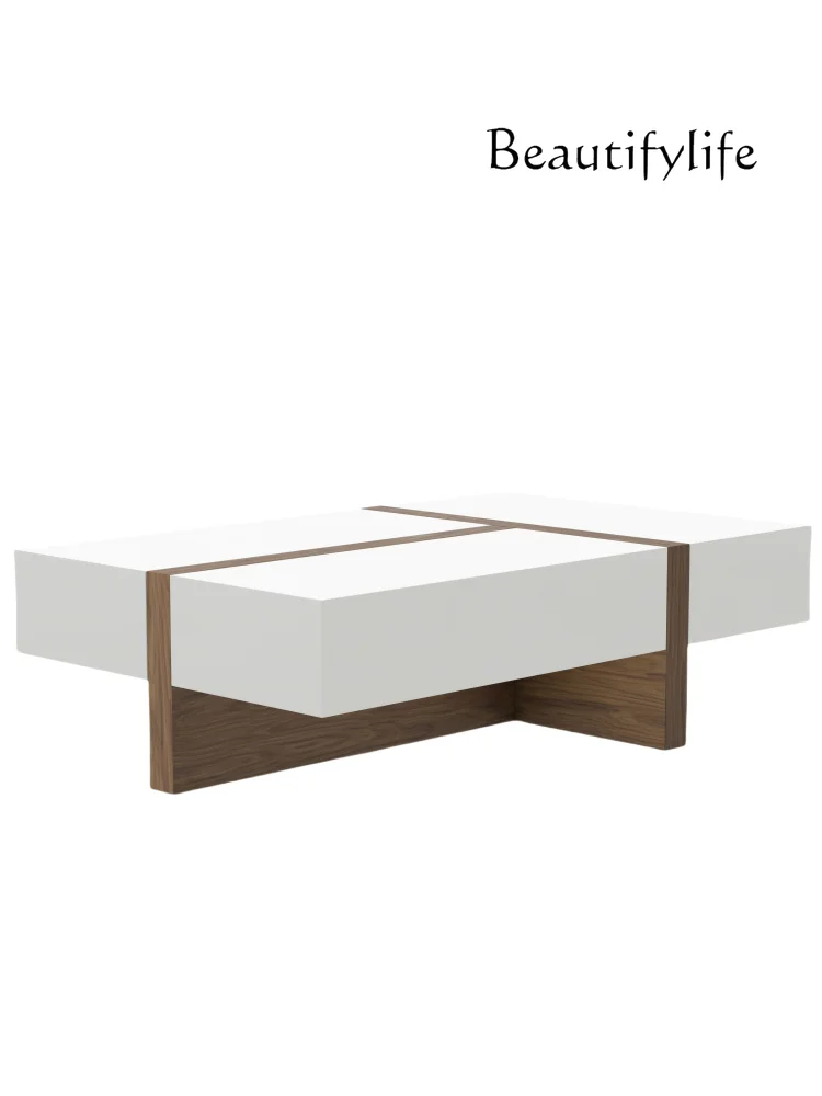 

Modern simple lacquered coffee table living room solid wood rectangular coffee table