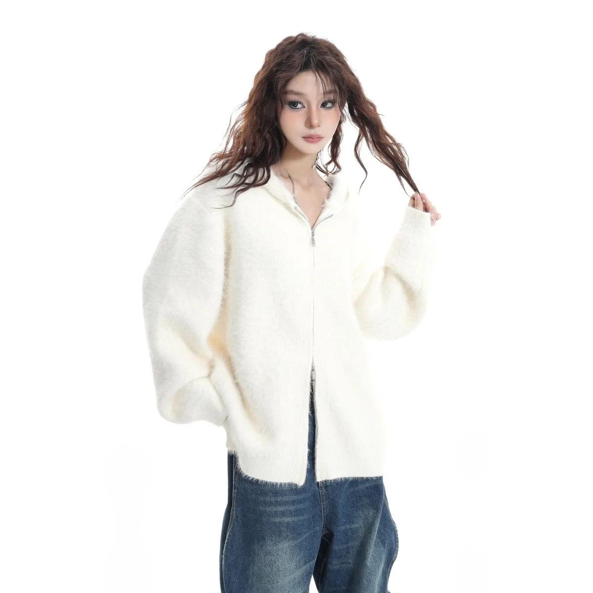 

Осень-зима, вязаный свитер с v-образным вырезом, кардиган, мужская цветная повседневная верхняя одежда, свободная посадка, длинный свек, полиэфирное волокно