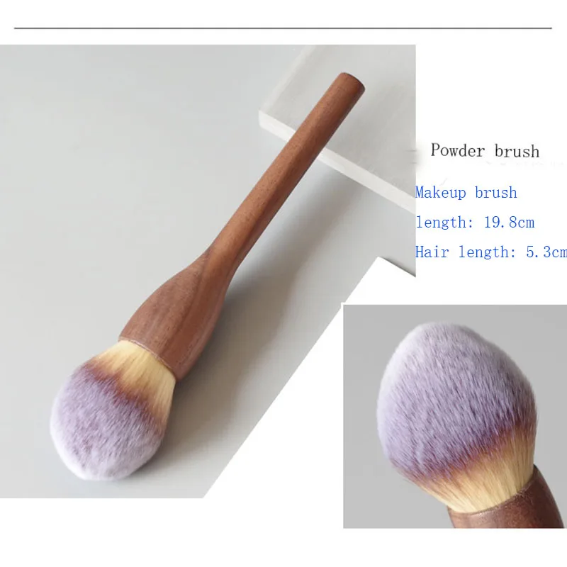 New 1Pcs European Vintage Wood Handle Makeup Brush High Quality Loose Powder Blush Foundation Brush Super Soft Theatre Makeup