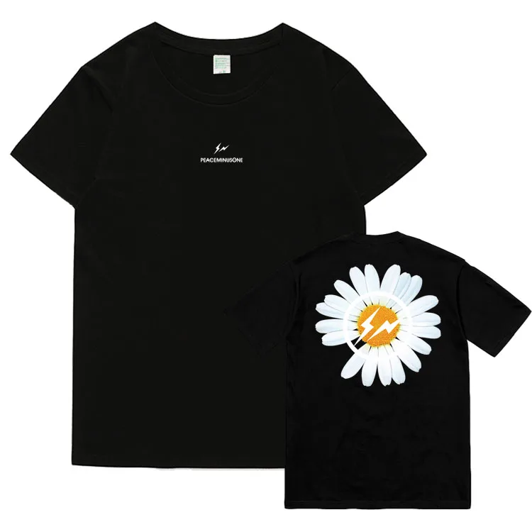 G-Dragon Ins With Lightning Daisy Printed Short Sleeve T-Shirt Men And Women Cotton T-Shirt Loose Student Summer Top Tide