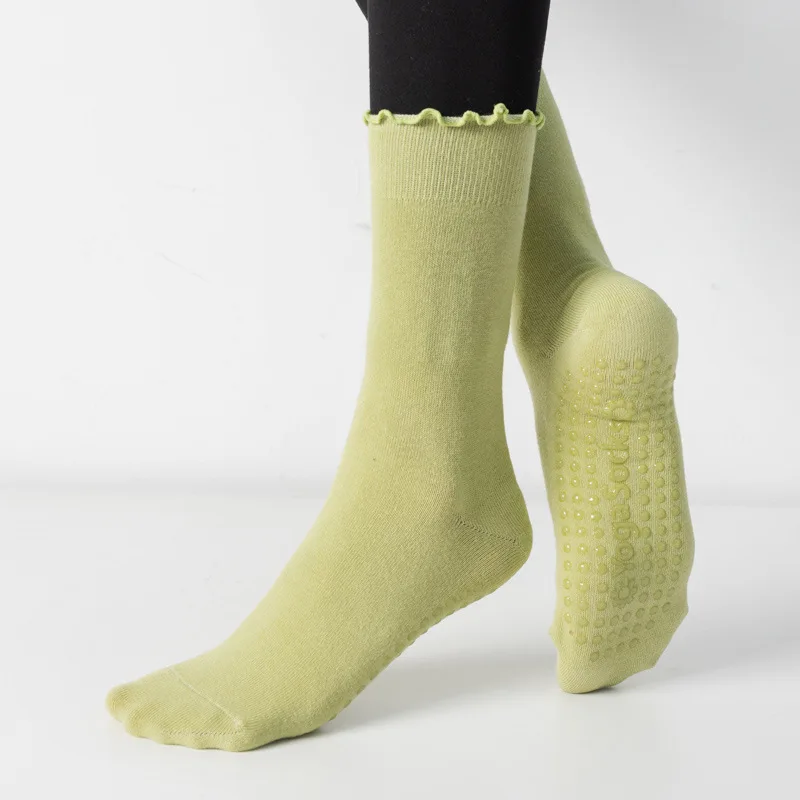 Ladies' Fitness Cotton Breathable Non- Pilates Yoga Socks Damping Dance Ballet Grip Socks Solid Color Casual Knee-high Socks