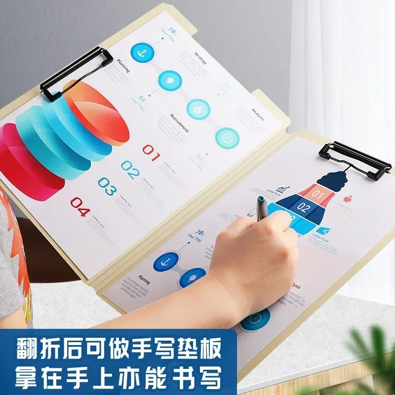 NEW A4 File Folder Clipboard Writing Pad Memo Clip Board Double Clips Organizer School Office Stationary Office file folder