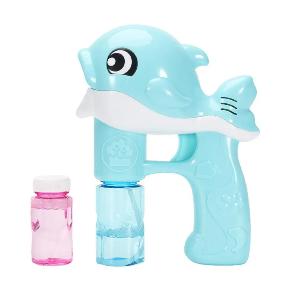 Kids Bubble Blower Leakproof Dolphin Bubble Machine Handheld Automatic Bubble Maker with Light Music Christmas Gift for Toddlers