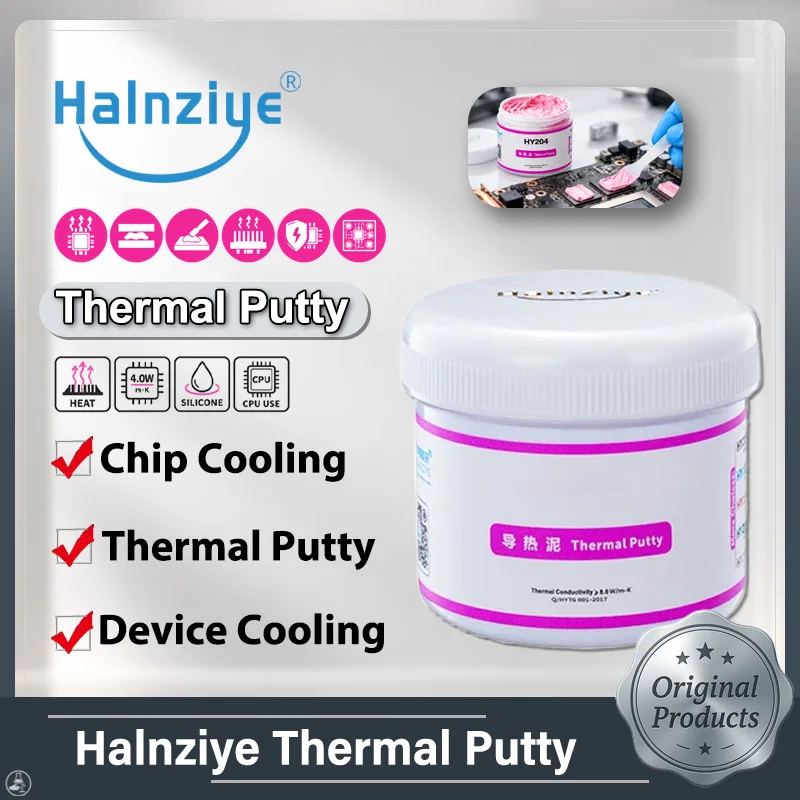 Halnziye HY Series Thermal Putty Conductive Compound 4.0-8.0W/mK For CPU GPU Chipset LED Cooling Electronic Components Heat Sink