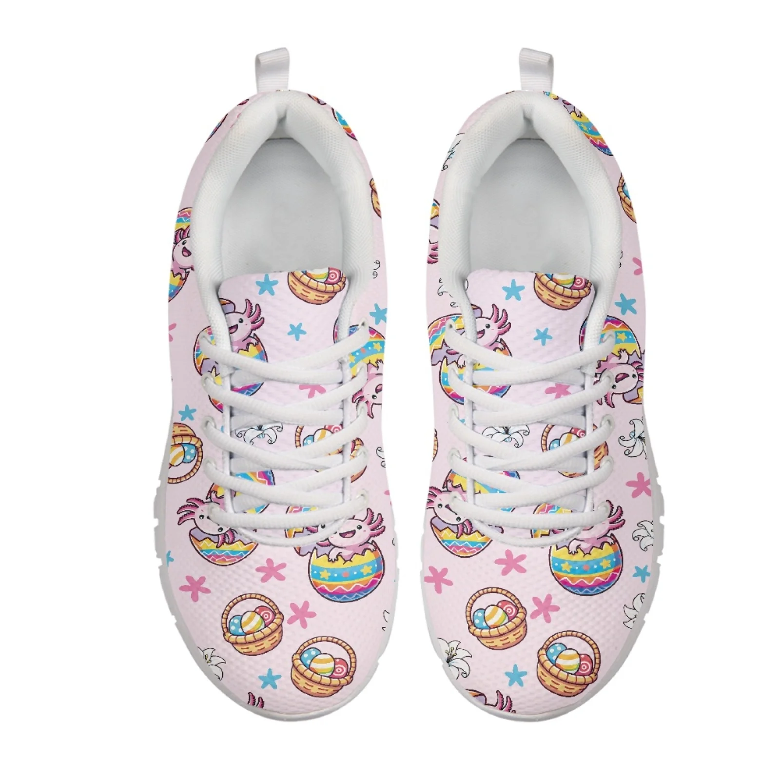 Coloranimal Easter Egg Axolotl New Design Lace Up Running Sport Shoes for Mens Mesh & EVA Sole Sneaker Sports Trainers