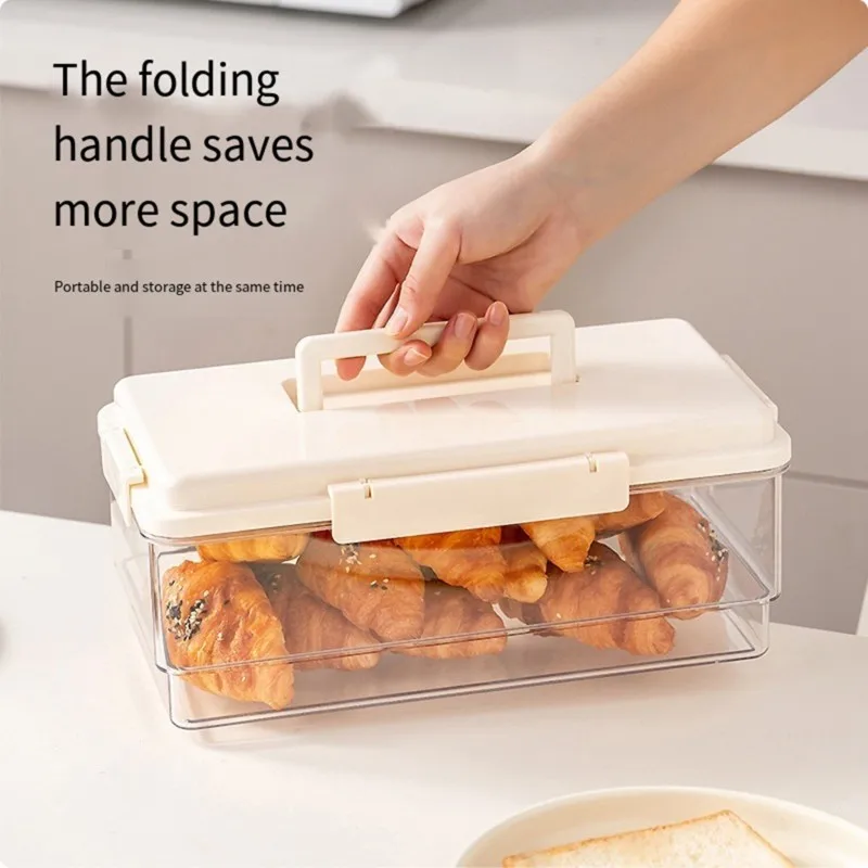 [A93Z!】 Large Capacity Plastic Bread Storage Box-Food Grade Freshness Seal Container