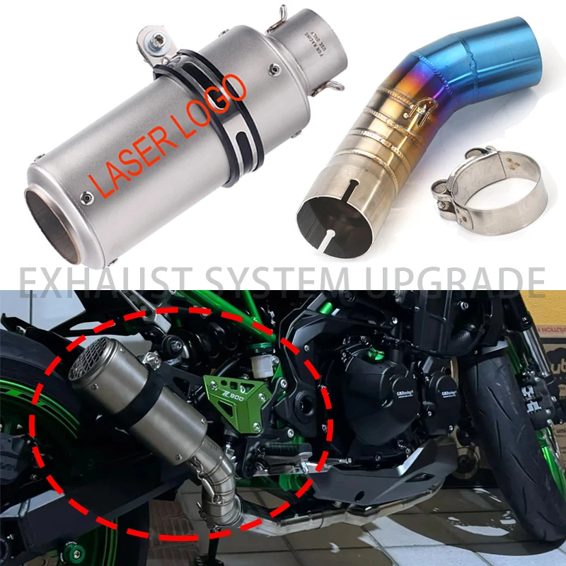 For Kawasaki Z900 2017-2021years Z900E 2017-2023years Motorcycle Exhuast Middle Link Pipe Escape Adapter 51mm Connect Pipe