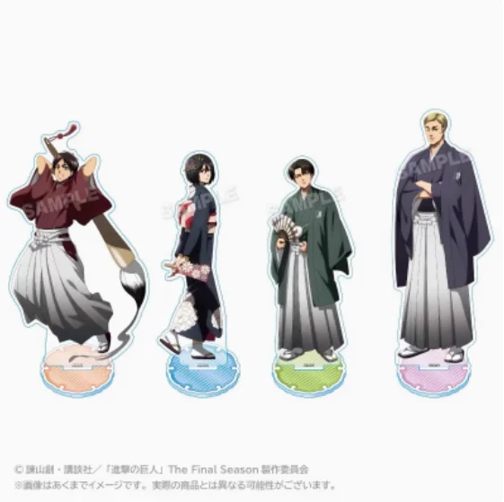 Anime Attack on Titan Mikasa Ackerman Kimono Stand Figure Acrylic Model Plate Cosplay Collection Desktop Decor