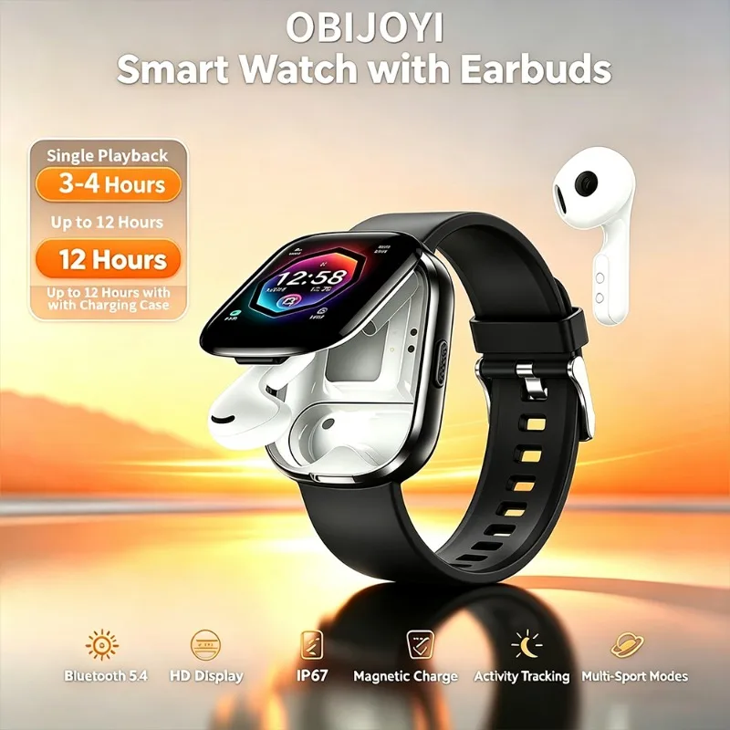 2 in 1 Smart Watch With TWS Wireless Earbuds 1.88