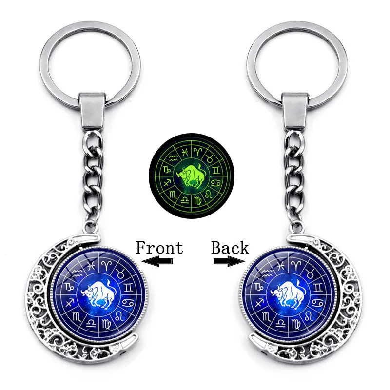 sagittarius keychain 12 Constellation Leo Virgo Libra Scorpio Sagittarius Pendant Metal Keyring Key Holder Gifts