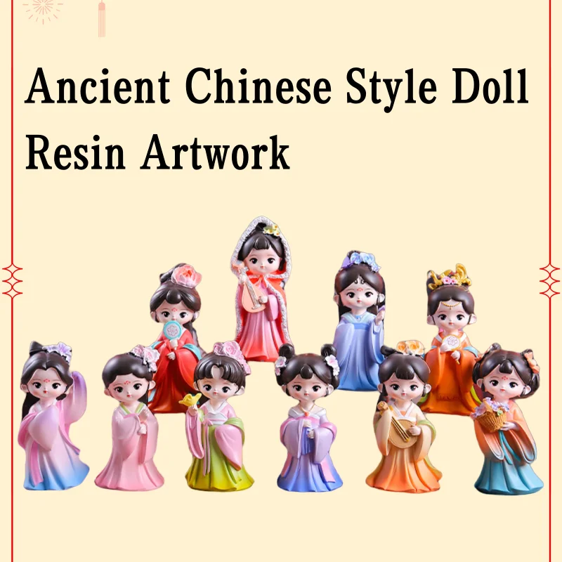 

Pink Fashion Cute Cultural Ancient Chinese Style Doll Resin Artwork Handicrafts Adult Children's toys Back to School Gift