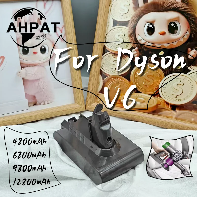 

AHPAT 2025 NeW for Dyson V6 Battery, 21.6V 12800mAh Vacuum Cleaner DC58,DC59,DC62,650,770,880,SV03,SV04,SV05,SV06,SV07,SV09