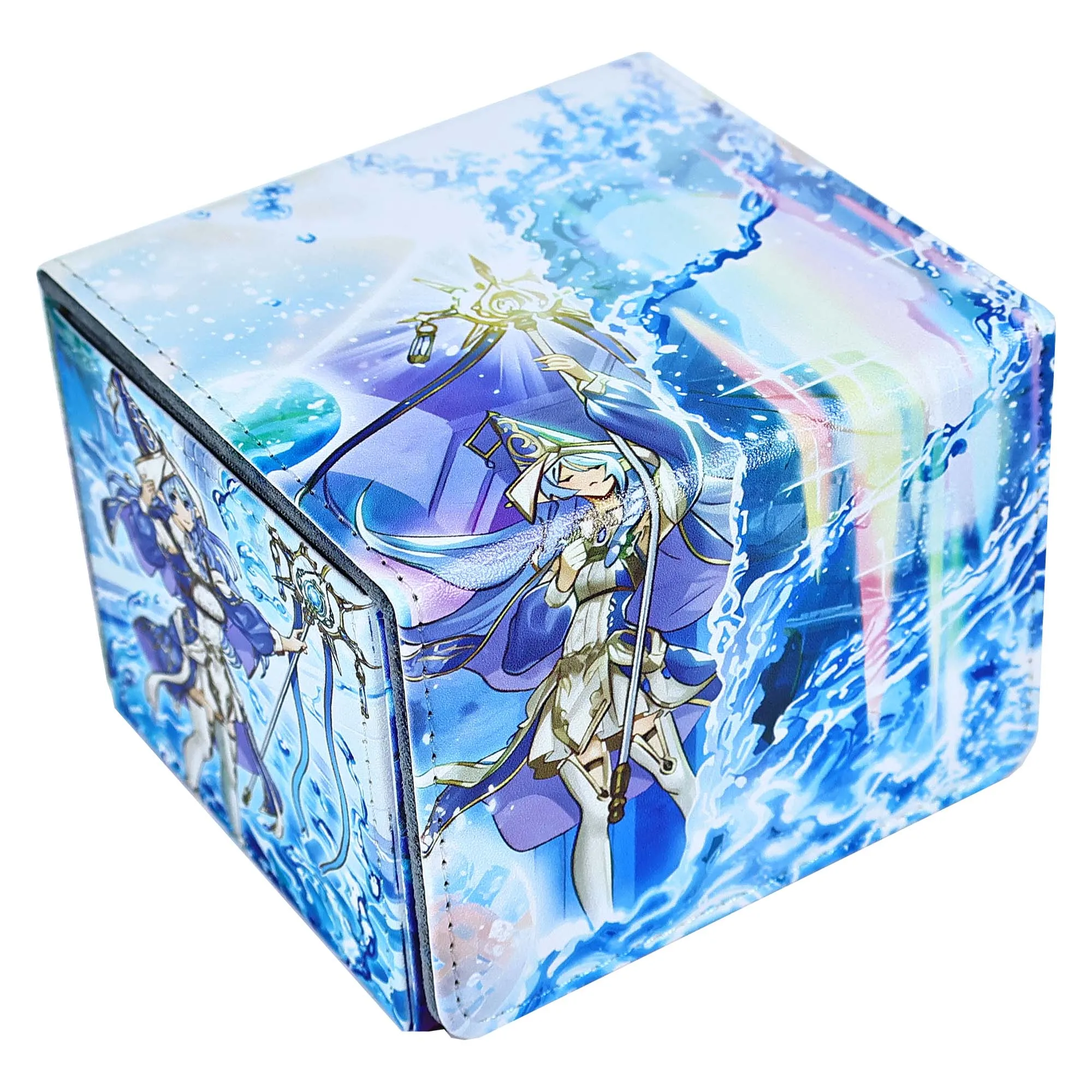 

Diy New Yu-Gi-Oh! Aquamancer of The Sanctuary Card Storage Box Ygo Leather Collection Card Protection Box Gift Toys