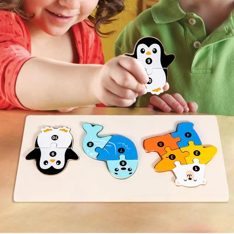 Animal Shape Matching Puzzle Puzzle Match Blocks Game Early Education Wood Animal Building Block Puzzles Over 3 Years Old