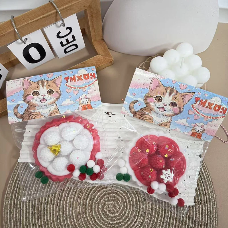 Jouet à presser Kawaii pour filles, griffe de chat de Noël, Mochi doux, rebond lent, jouets d'instituts soulignés, cadeaux de Noël mignons, jouets de décompression, 1 pièce