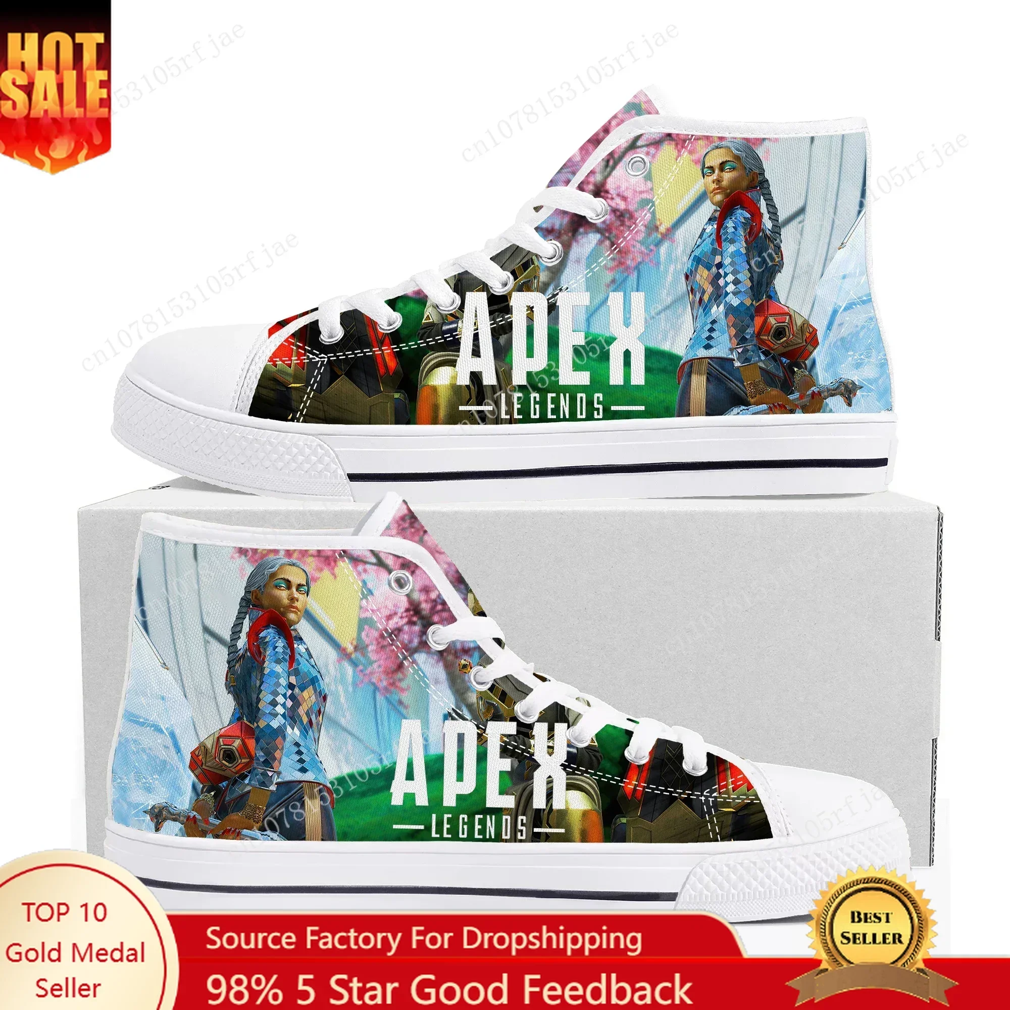 

Apex Legends Loba High Top Sneakers Hot Cartoon Game Mens Womens Teenager High Quality Canvas Shoes Casual Tailor Made Sneaker