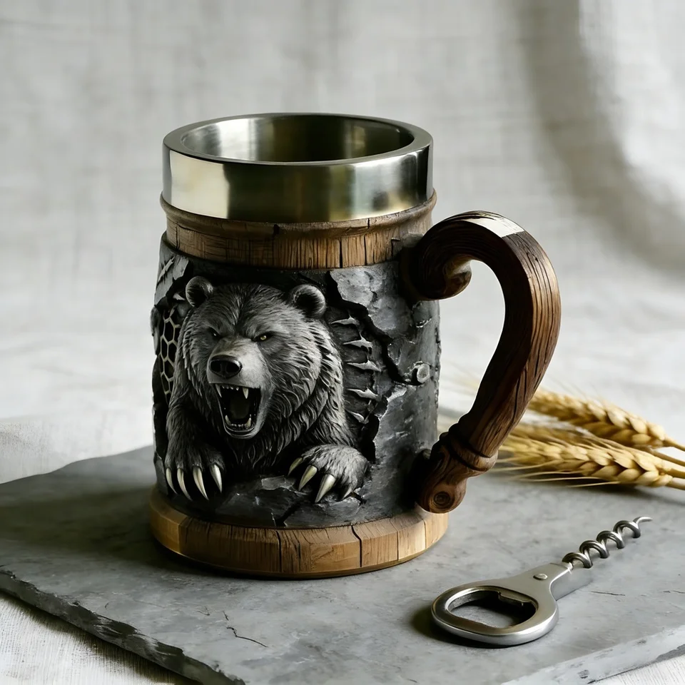 アンティーク雑貨 grizzly beer Hand-painted Creative North American