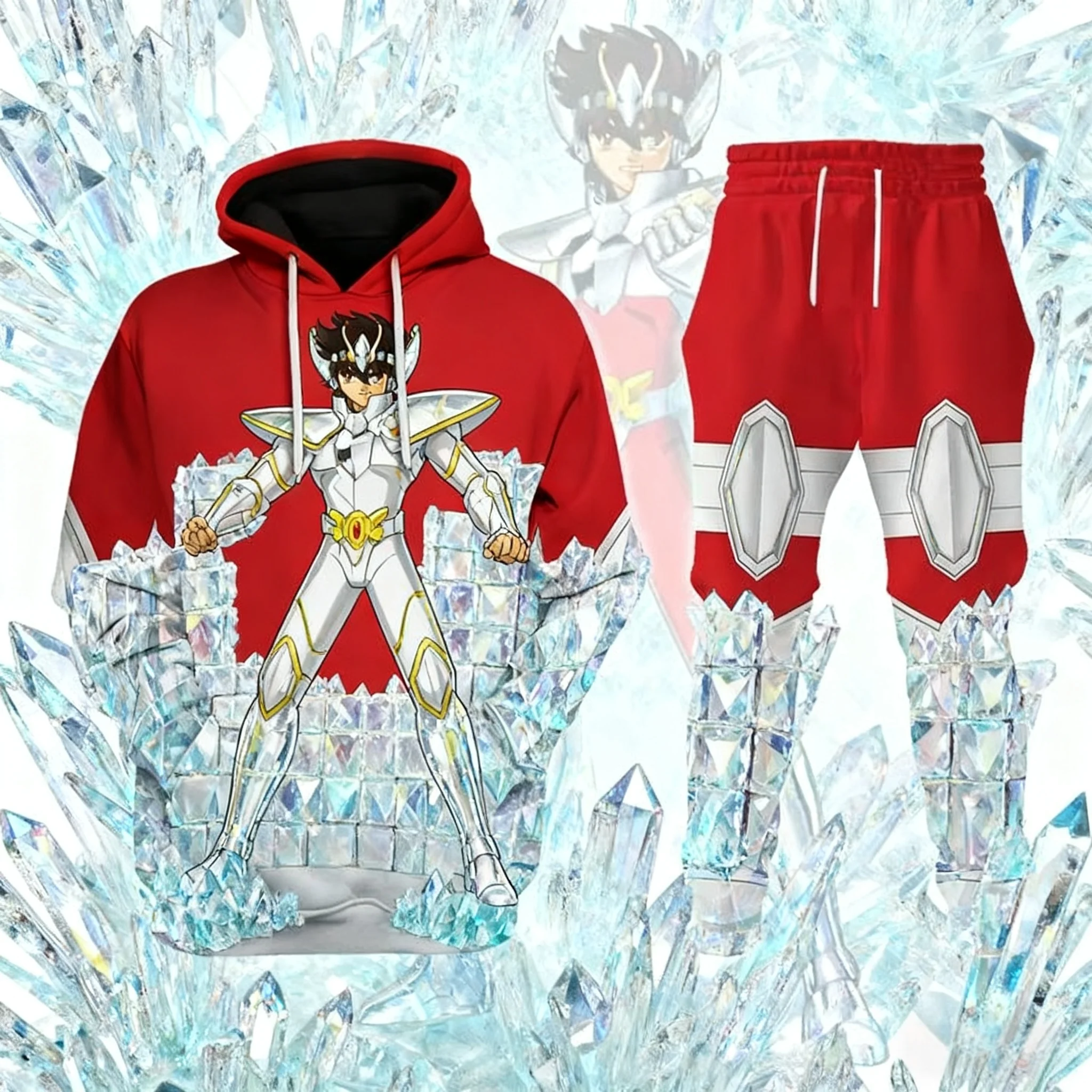 

Аниме Saint Seiya толстовки с принтом брюки комплекты 3D Street Harajuku спортивные костюмы мужские спортивные комплекты из двух предметов спортивные костюмы