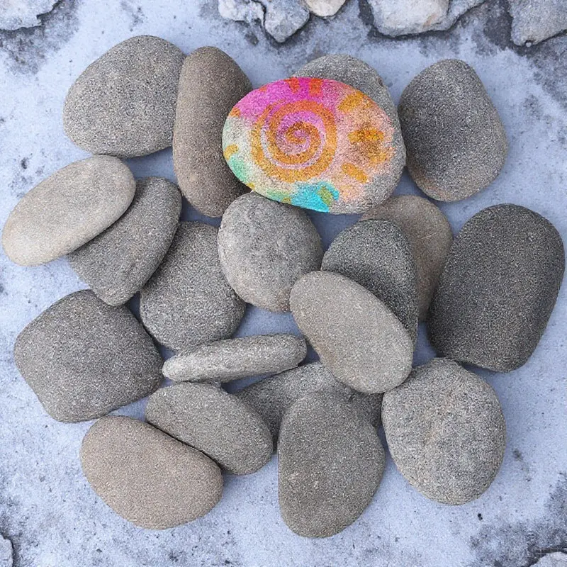 20Pcs Flat Painting Rocks Natural Stones for DIY Craft Pebbles River Rocks for Painting Art Kindness Stones Beach Pebbles